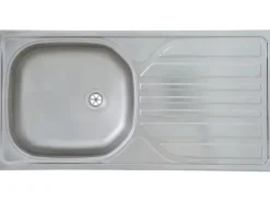 Respekta Küchenzeile KB150WS 150 cm Schwarz-Weiß