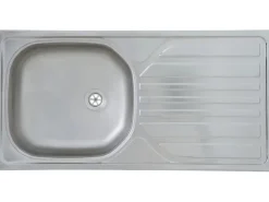 Respekta Küchenzeile KB150WW 150 cm Weiß Glänzend