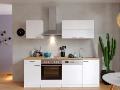 Respekta Küchenzeile KB220WW 220 cm Weiß