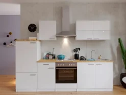 Respekta Küchenzeile KB270WW 270 cm Weiß