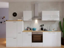 Respekta Küchenzeile KB300WW 300 cm Weiß