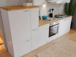 Respekta Küchenzeile KB300WW 300 cm Weiß