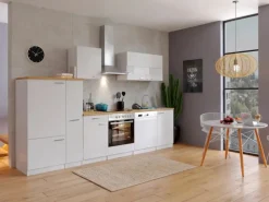 Respekta Küchenzeile KB310WWC 310 cm Weiß