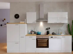 Respekta Küchenzeile KB310WWC 310 cm Weiß
