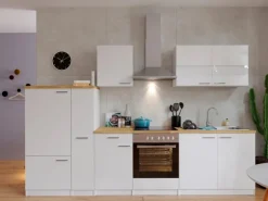 Respekta Küchenzeile KB300WWC 300 cm Weiß