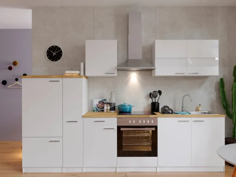 Respekta Küchenzeile KB300WWC 300 cm Weiß