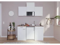 Respekta Küchenzeile KB150WWMI 150 cm Weiß