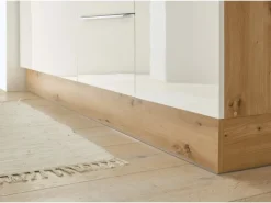 Respekta Küchenzeile Marleen 280 cm Artisan-Eiche Weiß Hochglanz Winkel