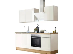 Respekta Küchenzeile Marleen 220 cm Artisan-Eiche Weiß