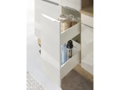 Respekta Küchenzeile Marleen 310 cm Artisan-Eiche Weiß Hochglanz Winkel