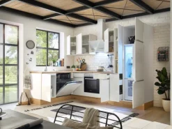 Respekta Küchenzeile Marleen 310 cm Artisan-Eiche Weiß Winkel