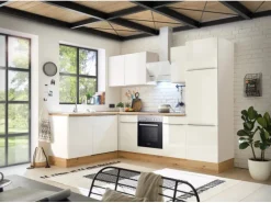 Respekta Küchenzeile Marleen 280 cm Artisan-Eiche Weiß Winkel