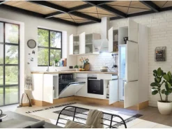 Respekta Küchenzeile Marleen 280 cm Artisan-Eiche Weiß Winkel