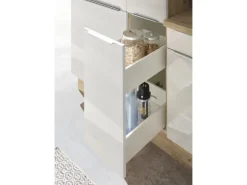 Respekta Küchenzeile Marleen 250 cm Artisan-Eiche Weiß Hochglanz Winkel