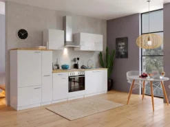 Respekta Küchenzeile ohne E-Geräte 300 cm Weiß