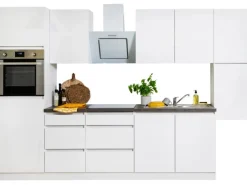 Respekta Küchenzeile ohne E-Geräte 320 cm Grifflos Weiß Hochglanz