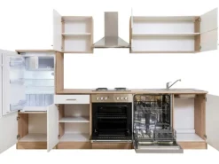 Respekta Küchenzeile ohne E-Geräte LBKB280ESW 280 cm Weiß-Eiche Sonoma Sägerau