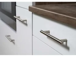 Respekta Küchenzeile ohne E-Geräte 340 cm Weiß Seidengl.-Eiche York