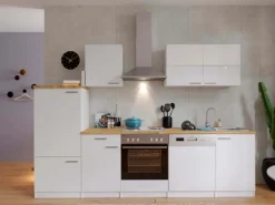 Respekta Küchenzeile ohne E-Geräte LBKB280WW 280 cm Weiß