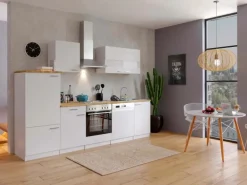 Respekta Küchenzeile ohne E-Geräte LBKB280WW 280 cm Weiß