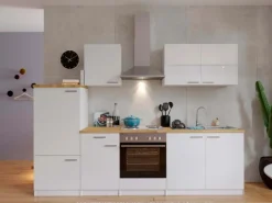 Respekta Küchenzeile ohne E-Geräte 270 cm Weiß