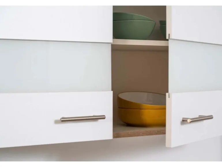 Respekta Küchenzeile ohne E-Geräte LBKB270ESW 270 cm Weiß-Eiche Sonoma Sägerau