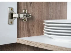 Respekta Küchenzeile ohne E-Geräte 370 cm Weiß Seidengl.-Eiche York