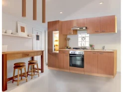Respekta Küchenzeile ohne E-Geräte und Arbeitsplatte KLB270BBOA 270 cm Buche NB