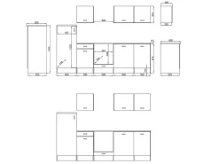 Respekta Küchenzeile Petunia LBKB280ENWP ohne E-Geräte 280 cm Weiß