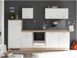 Respekta Küchenzeile Petunia LBKB280ENWP ohne E-Geräte 280 cm Weiß