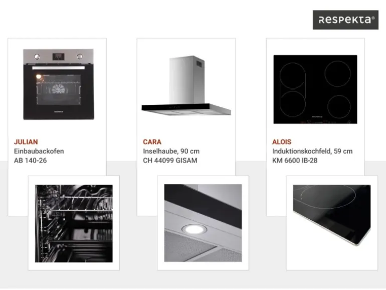 Respekta Landhaus Inselküche Anton 310 cm Lärche Weiß