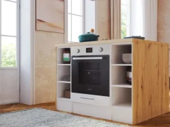 Respekta Landhaus Winkelküche/ Inselküche Anton 280 x 172 cm Lärche Weiß