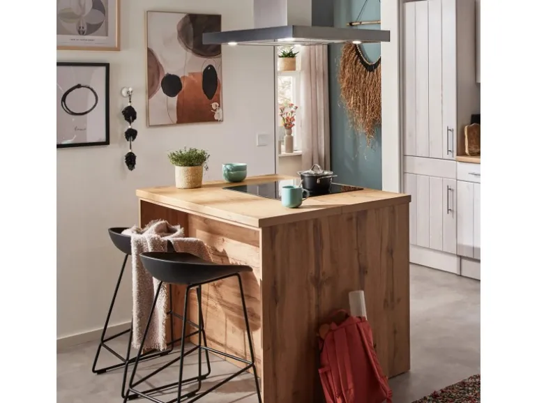 Respekta Landhaus Winkelküche/ Inselküche Anton 280 x 172 cm Lärche Weiß