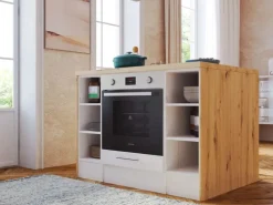 Respekta Landhaus Winkelküche/ Inselküche Anton 310 x 172 cm Lärche Weiß