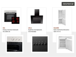 Respekta L-Küchenblock Malia 310 cm Beton Fronten inkl. Kühl-/Gefrierkombination