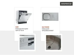 Respekta L-Küchenblock Malia mit E-Geräten 310 cm Beton Fronten