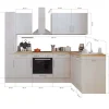 Respekta L-Küchenzeile Anton LBBERPL250LHWC ohne E-Geräte 250 cm Lärche Weiß