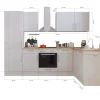 Respekta L-Küchenzeile Anton LBBERPL280LHWC ohne E-Geräte 280 cm Lärche Weiß