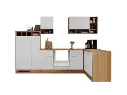 Respekta L-Küchenzeile Hilde LBBEKBL310EWC ohne E-Geräte 310 cm Weiß