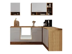 Respekta L-Küchenzeile Hilde LBBEKBL220EWC ohne E-Geräte 220 cm Weiß