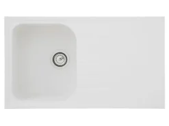 Respekta Massivgranit-Einbauspüle Orlando 86 cm x 50 cm Weiß