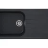 Respekta  Massivgranit-Einbauspüle Orlando 100 cm x 50 cm Schwarz