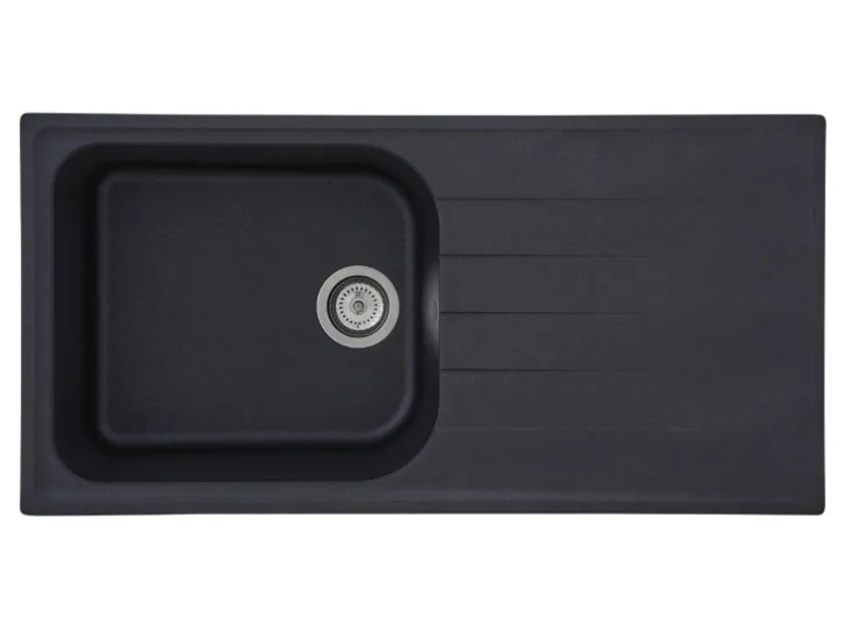 Respekta Massivgranit-Einbauspüle Orlando 100 cm x 50 cm Schwarz