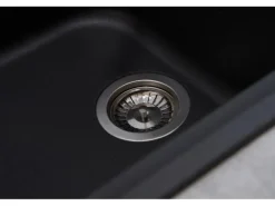 Respekta  Massivgranit-Einbauspüle Orlando 100 cm x 50 cm Schwarz