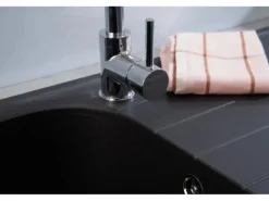 Respekta Massivgranit-Einbauspüle Orlando 100 cm x 50 cm Schwarz