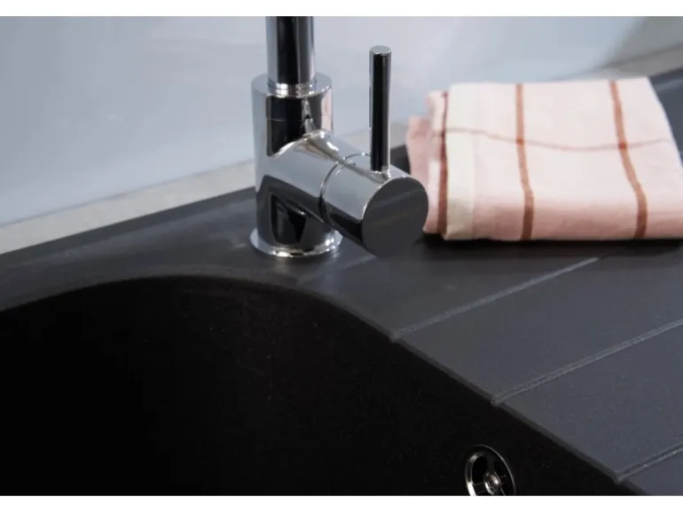 Respekta Massivgranit-Einbauspüle Orlando 100 cm x 50 cm Schwarz