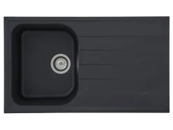 Respekta Massivgranit-Einbauspüle Orlando 86 cm x 50 cm Schwarz