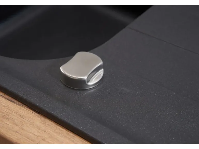 Respekta Massivgranit-Einbauspüle Orlando 86 cm x 50 cm Schwarz