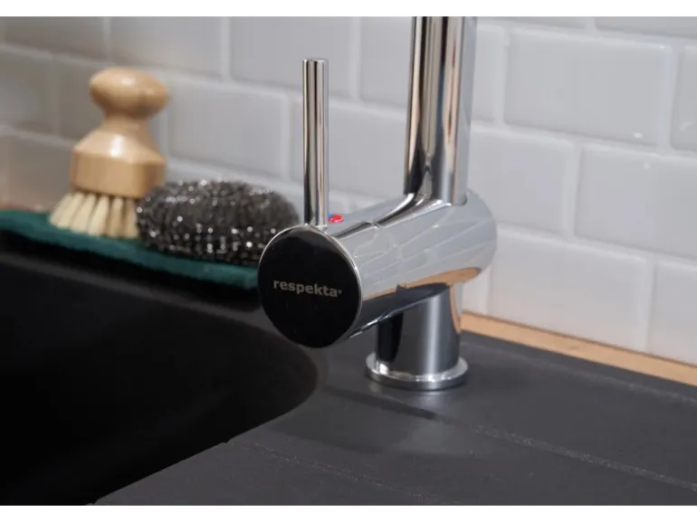 Respekta Massivgranit-Einbauspüle Orlando 86 cm x 50 cm Schwarz