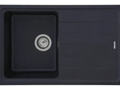 Respekta Massivgranit-Einbauspüle Columbia 78 cm x 50 cm Schwarz